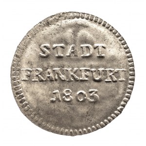 Niemcy, Frankfurt, Wolne Miasto, 1 krajcar konwencyjny 1803 G.B*G.H, Frankfurt