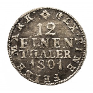 Niemcy, Saksonia, Fryderyk August III 1763-1806, 1/12 talara 1801 IEC, Drezno