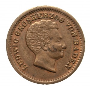 Niemcy, Badenia, Ludwik 1818-1830, 1 krajcar 1828, Karlsruhe