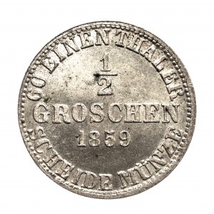 Niemcy, Brunszwik, Wilhelm 1831-1884, 1/2 grosza 1859, Brunszwik