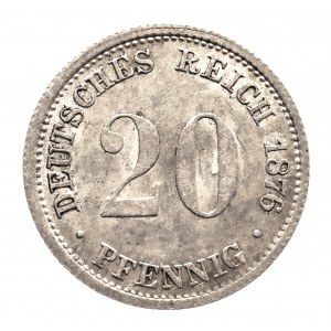 Niemcy, Cesarstwo Niemieckie 1871-1918, 20 fenigów 1876 D, Drezno