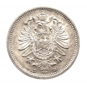 Niemcy, Cesarstwo Niemieckie 1871-1918, 20 fenigów 1876 D, Drezno