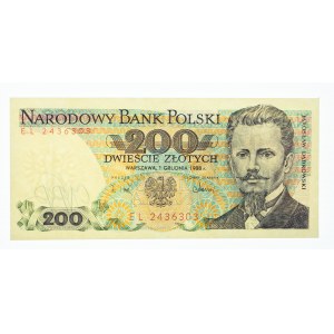 Polska, PRL 1944 - 1989, 200 ZŁOTYCH 1.12.1988, seria EL.