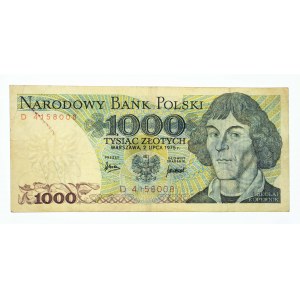 Polska, PRL 1944 - 1989, 1000 ZŁOTYCH 2.07.1975, seria D.