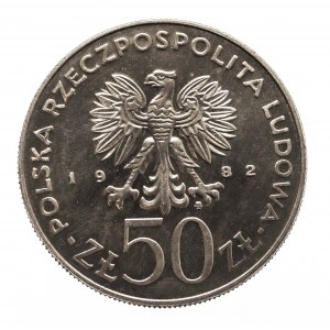 Polska, PRL 1944-1989, 50 złotych 1982, Bolesław III Krzywousty, st. lustrzany, miedzionikiel, Warszawa