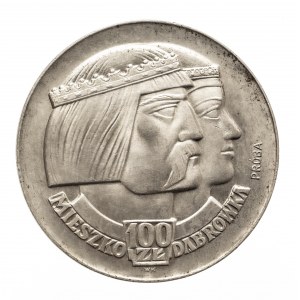 Polska, PRL 1944-1989, 100 złotych 1966 Mieszko i Dabrówka - Głowy, próba, Warszawa