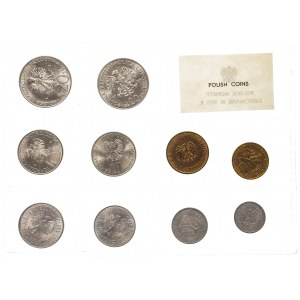 Polska, PRL 1944-1989, oficjalny zestaw monet obiegowych z 1975 roku.