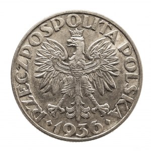 Polska, II Rzeczpospolita 1918-1939, 5 złotych 1936, Żaglowiec, Warszawa