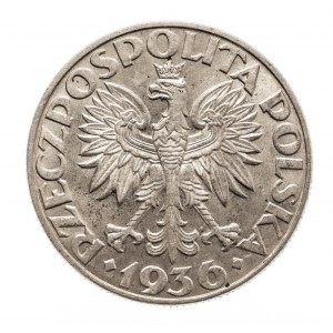 Polska, II Rzeczpospolita 1918-1939, 5 złotych 1936, Żaglowiec, Warszawa