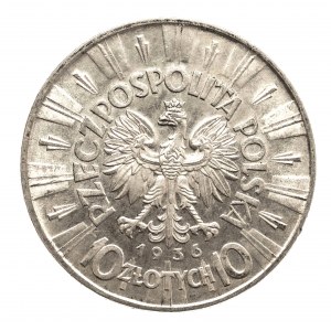 Polska, II Rzeczpospolita 1918-1939, 10 złotych 1936, Piłsudski, Warszawa