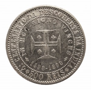 Portugalia, Karol I 1889-1908, 500 reali 1898, 400. Rocznica Odkrycia Indii, Lizbona