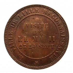 Francja, 5 centów 1853, Wizyta Cesarza na Giełdzie w Lille 23-24 września 1853 roku, Lille