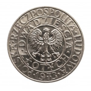 Polska, PRL 1944-1989, 20 złotych 1973, Warszawa, Drzewo, PRÓBA, miedzionikiel