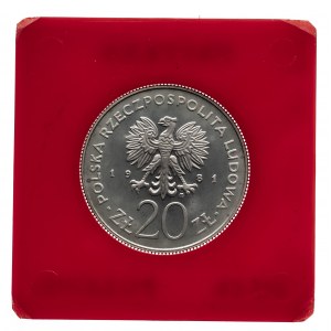 Polska, PRL 1944-1989, 20 złotych 1981, Barbakan w Krakowie, PRÓBA, miedzionikiel