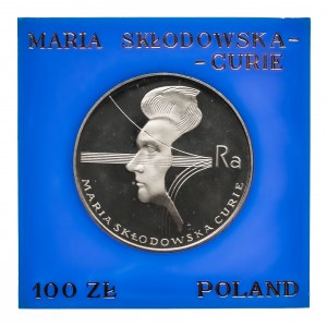 Polska, PRL 1944-1989, 100 złotych 1974, Maria Składowska-Curie, srebro