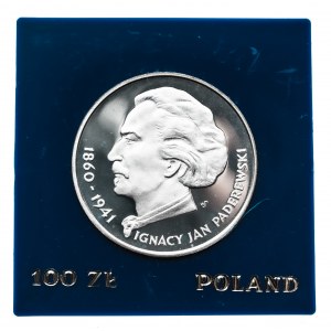 Polska, PRL 1944-1989, 100 złotych 1975, Ignacy Jan Paderewski, srebro