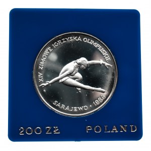 Polska, PRL 1944-1989, 200 złotych 1984, Sarajewo 1984, srebro