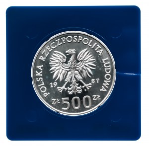 Polska, PRL 1944-1989, 500 złotych 1987, Seul 1988, srebro