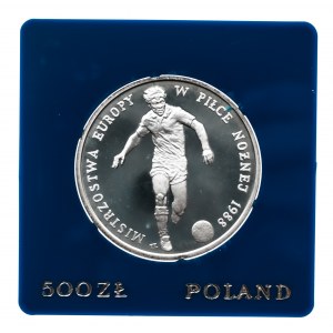 Polska, PRL 1944-1989, 500 złotych 1987, ME w Piłce Nożnej 1988, srebro