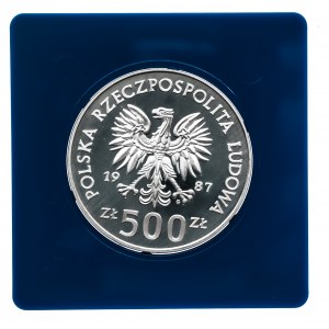 Polska, PRL 1944-1989, 500 złotych 1987, ME w Piłce Nożnej 1988, srebro