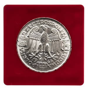 Polska, PRL 1944-1989, 100 złotych 1966, Mieszko i Dąbrówka - Głowy, PRÓBA, srebro