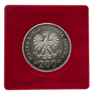 Polska, PRL 1944-1989, 200 złotych 1985, XII MŚ w Piłce Noznej - Meksyk 86, PRÓBA, miedzionikiel