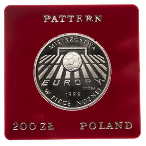 Polska, PRL 1944-1989, 200 złotych 1987, ME w Piłce Nożnej 1988, PRÓBA, miedzionikiel