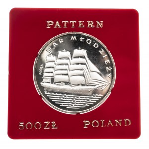 Polska, PRL 1944-1989, 500 złotych 1982, Dar Młodzieży, PRÓBA, srebro