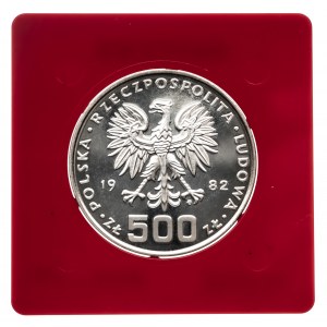 Polska, PRL 1944-1989, 500 złotych 1982, Dar Młodzieży, PRÓBA, srebro