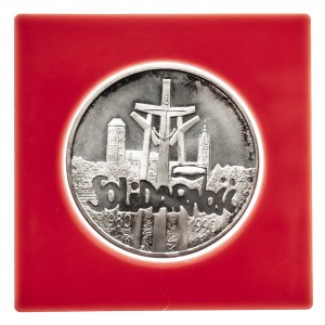 Polska, PRL 1944-1989, 100000 złotych 1990, Solidarność 1980-1990, typ A, srebro