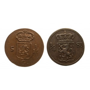 Indie Holenderskie, zestaw monet miedzianych z XIX w.