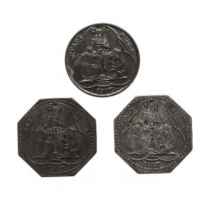 Niemcy, Fulda, lot 3 monet zastępczych, 1917.