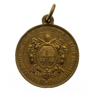 Polska, medal, PAMIĄTKA 50 LETNIEGO JUBIL.BISKUPIEGO OJCA ŚW. LEONA XIII 19 LUT.1893.