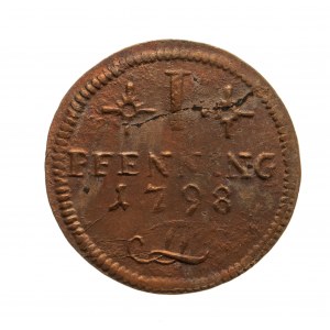 Niemcy, Rostock, 1 Pfennig 1798