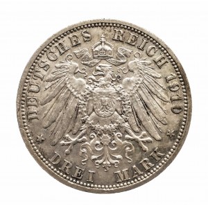 Niemcy, Cesarstwo Niemieckie 1871-1918, Prusy, Wilhelm II 1888-1918, 3 marki 1910 A, Berlin.