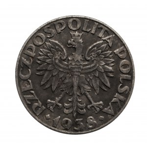 Polska, Generalna Gubernia 1939-1945, 50 groszy 1938, Warszawa, żelazo niklowane.