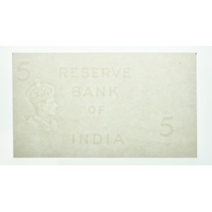 Indie, 5 rupii, znak wodny. Reserve Bank of India.