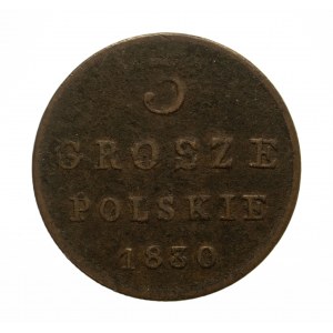 Królestwo Polskie, Mikołaj I 1825-1855, 3 grosze polskie 1830 FH, Warszawa