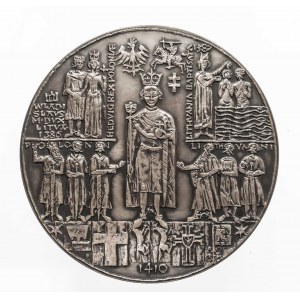 Polska, PRL, medal z serii królewskiej PTAiN NR 6 - Władysław II Jagiełło, 1977, Warszawa.