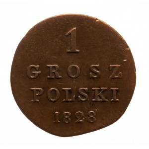 Królestwo Polskie, Mikołaj I 1825-1855, 1 grosz polski 1828 FH, Warszawa