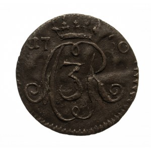 August III Sas 1733-1763, szeląg 1760, Toruń - data przy monogramie