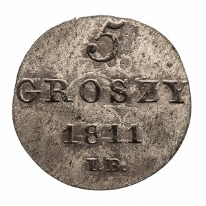 Księstwo Warszawskie 1807-1815, 5 groszy 1811 I.B. Warszawa.