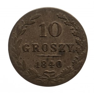 Zabór Rosyjski, Mikołaj I 1825-1855, 10 groszy 1840 MW, Warszawa