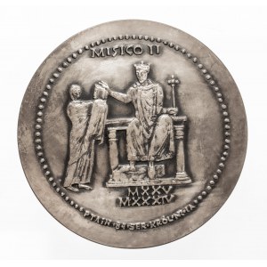 Polska, PRL, medal z serii królewskiej PTAiN NR 1A, Mieszko II, 1984, Warszawa.