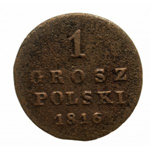 Królestwo Polskie, Aleksander I 1815-1825, 1 grosz polski 1816 IB, Warszawa