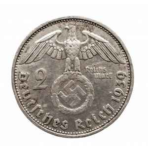 Niemcy, III Rzesza 1933-1945, 2 marki 1939 D, Hindenburg