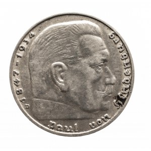 Niemcy, III Rzesza 1933-1945, 2 marki 1936 D, Hindenburg