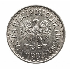Polska, PRL 1944-1989, 1 ZŁOTY 1982, cienka data.
