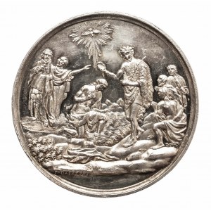 Niemcy, Monachium, medal religijny z okazji chrztu, SURSUM CORDA, bez daty - ok. 1850 roku, srebro