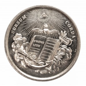 Niemcy, Monachium, medal religijny z okazji chrztu, SURSUM CORDA, bez daty - ok. 1850 roku, srebro